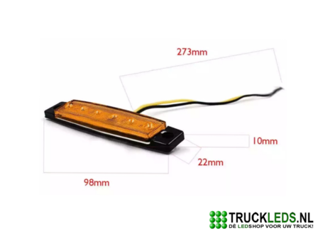 Markeer/sier LED oranje 12V.