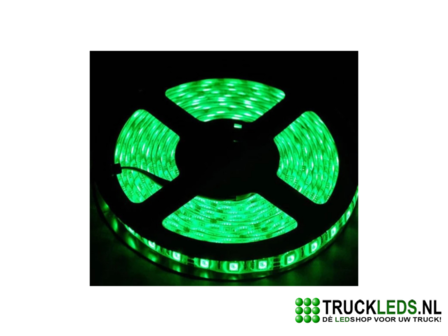 5 meter LEDstrip 24v waterproof Groen.