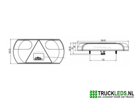 LED Trailer achterlicht 10~30v Links rood.