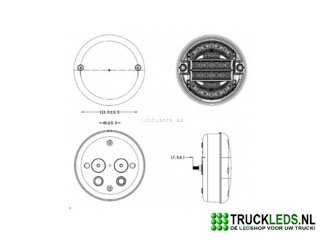 LED mist achterlicht 10~30v.