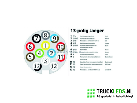 13 polige aanhanger stekker.