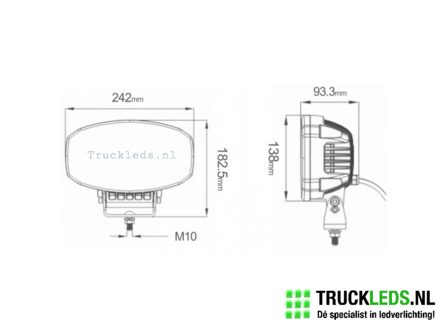 LED verstraler 60 Watt ovaal.