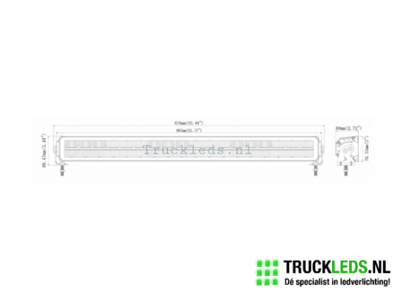 LED bar 140W black 32&quot; met stadslicht.