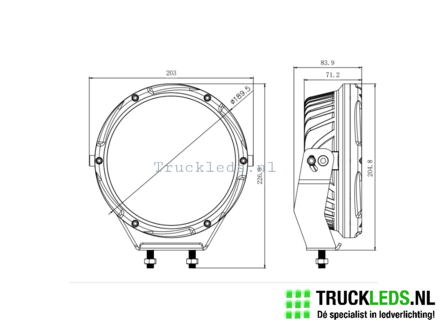 100w LED verstraler met stadslicht en flitser. 