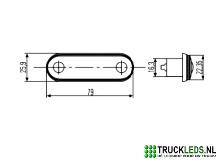 LED inbouw sier/contour licht Rood.