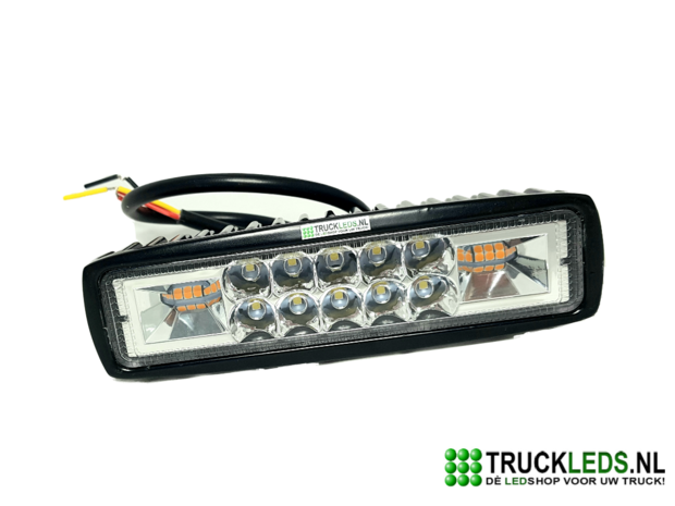 punt bijnaam titel 16W LED werklamp met oranje Led flitser - Truckleds