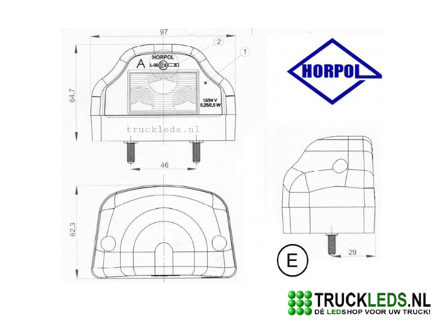 LED Kenteken verlichting Horpol.