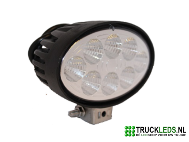 LED werklamp 24 Watt ovaal.