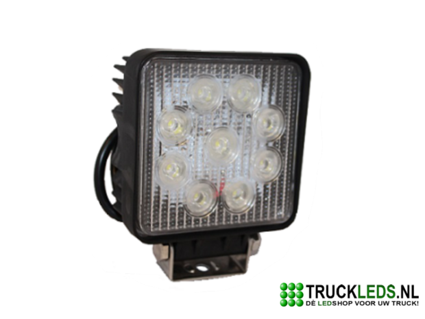 LED werklamp 27 Watt vierkant.